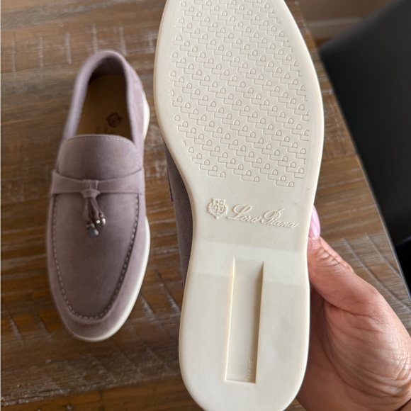 Loro Piana Summer Walk Loafers Taupe Suede Luxury Slip On Size 36 - Picture 4 of 7